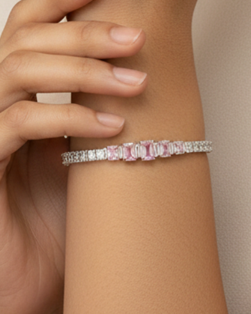 Geometric Link Silver Bracelet
