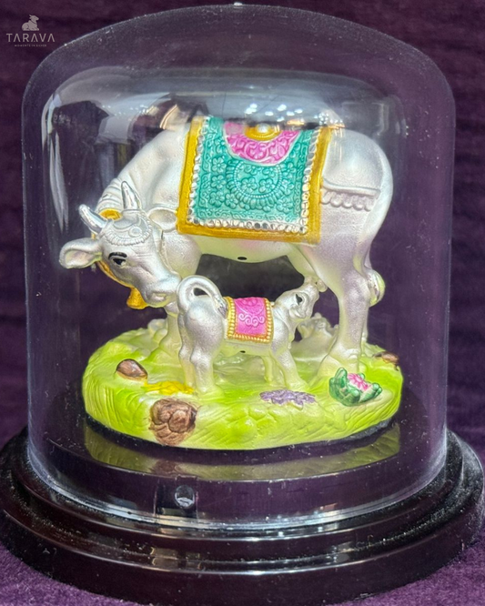 Handcrafted Silver Cow Statue Electroforming