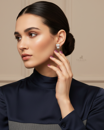 Cute Teddy Silver Studs