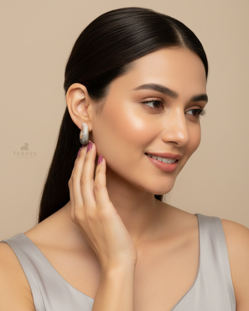 Bold Curved Silver Earrings