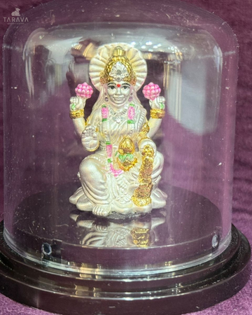 Wealth Lakshmi Silver Statue Electroforming
