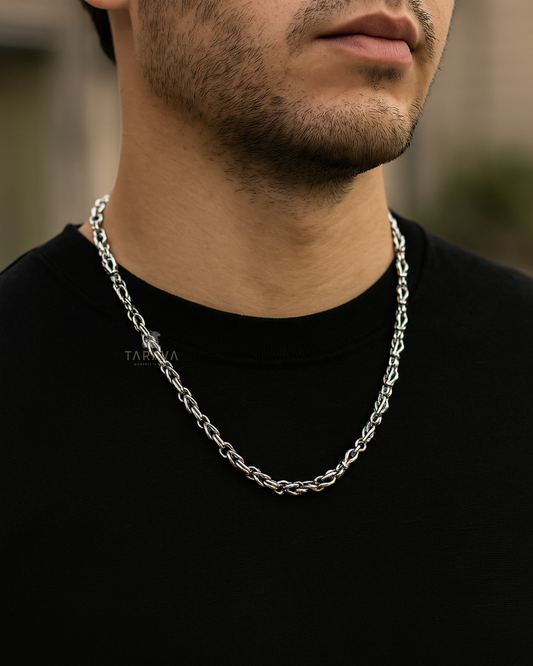 Rope Knot Silver Chain