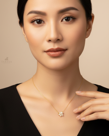 Butterfly Gold Polished Silver Pendant With Chain