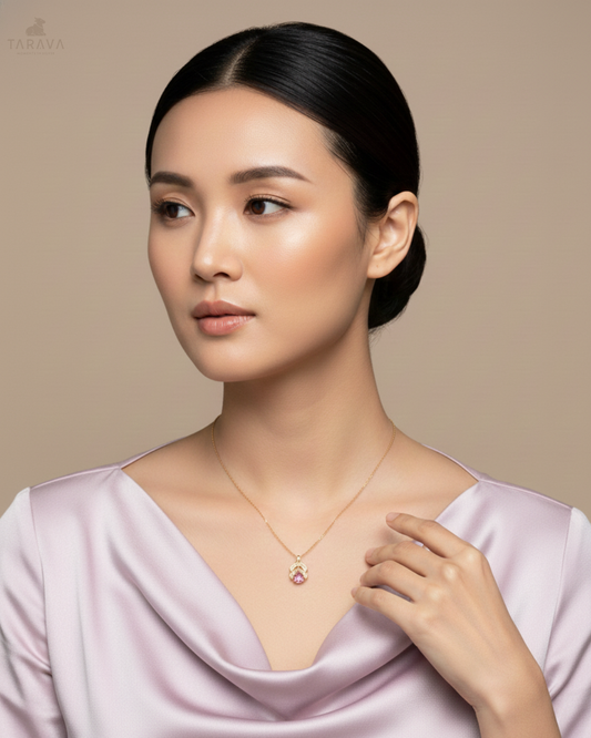 Petite Flower Silver Pendant With Chain