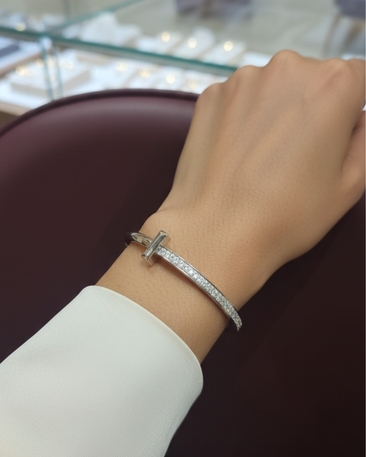 Classic CZ Line Silver Kada