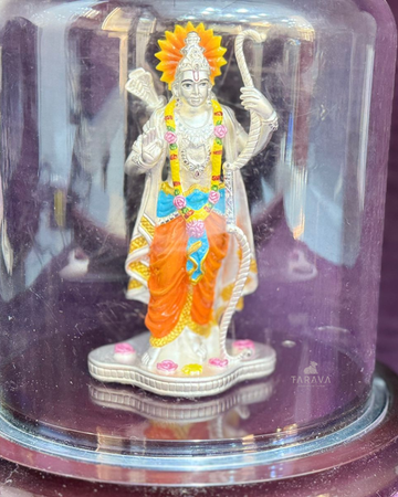 Graceful Silver Ram Idol Electroforming